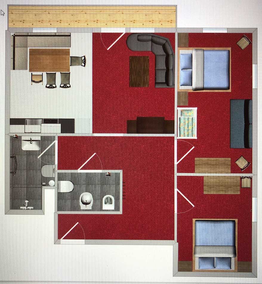 Grundriss der nachhaltigen Ferienwohnung Arnika - Farnbauernhof im Schwarzwald