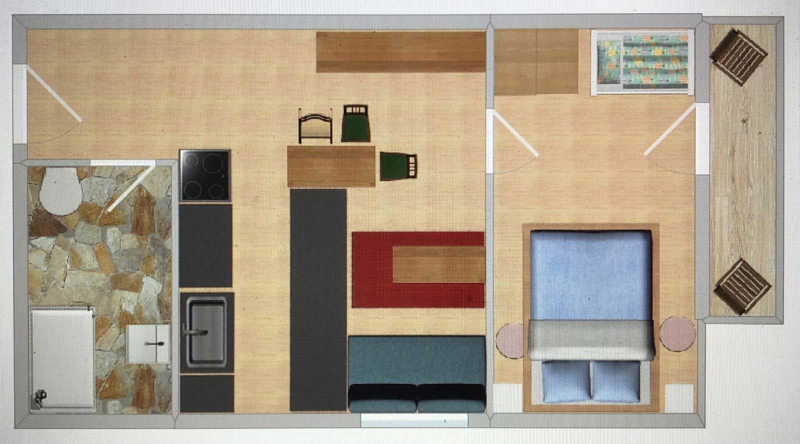 Grundriss der nachhaltigen Ferienwohnung Heustock - Schönwald im Schwarzwald