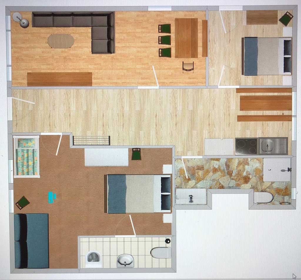 Grundriss der nachhaltigen Ferienwohnung Löwenzahn - Farnbauernhof in Schönwald im Schwarzwald